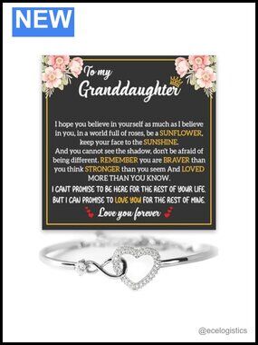 Infinity Heart Bracelet Leather Stainless Steel Granddaughter Gift